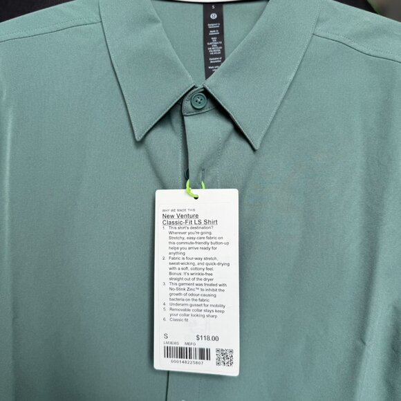 Lululemon New Venture Classic Fit LS Shirt MEFO Medium Forest - Picture 6 of 7